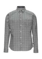 s.Oliver Langarmhemd Slim Fit marine/hellgrau/weiß