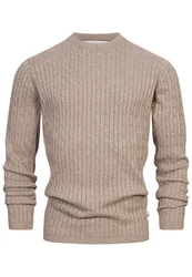 Kronstadt Strickpullover KSCable Beige/Khaki