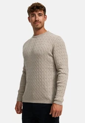 Kronstadt Strickpullover KSCable Beige/Khaki