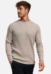 Kronstadt Strickpullover KSCable Beige/Khaki