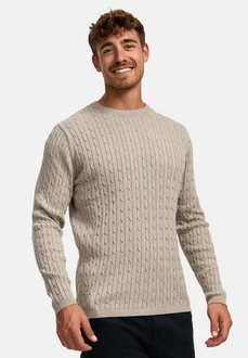Kronstadt Strickpullover KSCable Beige/Khaki Kronstadt Strickpullover KSCable Beige/Khaki