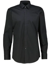 BOSS Langarmhemd H-HANK Slim Fit (1-tlg) Schwarz/Dunkelgrau/Grau