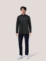 BOSS Langarmhemd H-HANK Slim Fit (1-tlg) Schwarz/Dunkelgrau/Grau