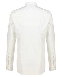 BOSS Langarmhemd H-HANK Slim Fit (1-tlg) Weiß/Creme/Beige
