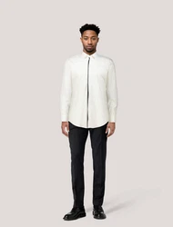 BOSS Langarmhemd H-HANK Slim Fit (1-tlg) Weiß/Creme/Beige