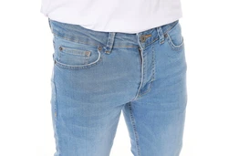 Smith & Solo Slim Fit Jeans Herren Straight Hose Basic Washed Weiß/Creme/Hellblau