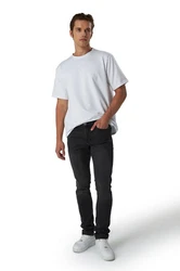 Smith & Solo Slim Fit Jeans Herren Straight Hose Basic Washed Schwarz