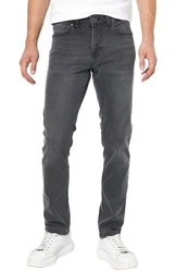 Smith & Solo Slim Fit Jeans Herren Straight Hose Basic Washed Grau/Hellgrau/Weiß