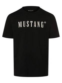 MUSTANG T-Shirt Austin Schwarz/Mintgrün/Rot