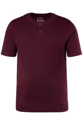 JP1880 T-Shirt Henley Bauchfit Rundhals Dunkelrot/Bordeaux/Lila