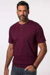 JP1880 T-Shirt Henley Bauchfit Rundhals Dunkelrot/Bordeaux/Lila