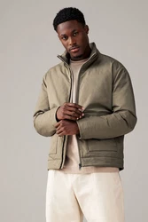 Next Steppmantel mit Trichterkragen Khaki/Dunkelgrün/Beige