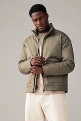 Next Steppmantel mit Trichterkragen Khaki/Dunkelgrün/Beige
