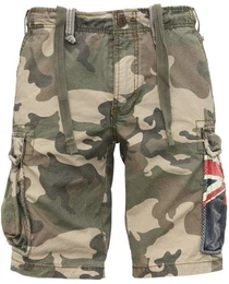 Cargoshorts Tarnmuster mit USA, UK oder AUS Flagge