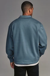 Next Sweatshirt Jersey-Sweatshirt Reißverschluss am Polokragen Blau/Grau/Hellblau