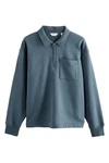 Next Sweatshirt Jersey-Sweatshirt Reißverschluss am Polokragen Blau/Grau/Hellblau