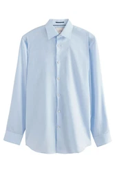 Next Langarmhemd Regular Fit Signature Royal-Oxford Hellblau/Blau/Grau