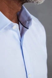Next Langarmhemd Regular Fit Signature Royal-Oxford Hellblau/Blau/Grau
