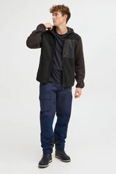 North Bend Fleecejacke NBMatej Schwarz/Dunkelgrau/Rot/Braun/Grau