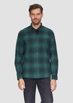 s.Oliver Langarmhemd Regular Fit mit Button-Down-Kragen Dunkelgrün/Grün/Türkis