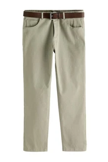 Next Stoffhose Straight Fit Hose mit 5-Taschen-Design Khaki