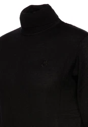 KARL LAGERFELD Strickpullover mit Turtle-Neck (1-tlg) Schwarz