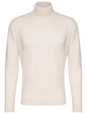 KARL LAGERFELD Strickpullover mit Turtle-Neck (1-tlg) Khaki/Weiß/Beige/Braun/Creme