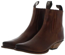 1692 CUERVO IBIZA Braun Westernstiefelette Rahmengenhte Herren Lederstiefelette