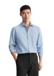Marc O'Polo Langarmhemd Blau/Grau/Hellblau