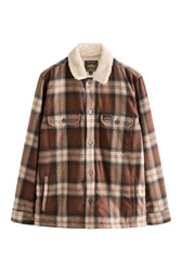 Next Hemdjacke aus Cord mit Teddyfutter Braun/Creme/Beige