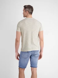 LERROS Henleyshirt Serafino-Shirt Khaki/Beige/Hellblau