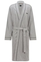 BOSS Herrenbademantel Kimono BM Grau/Hellgrau