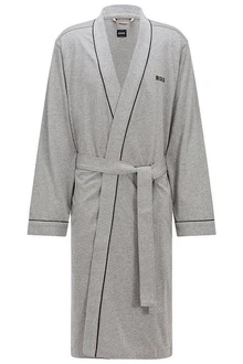 BOSS Herrenbademantel Kimono BM Grau/Hellgrau