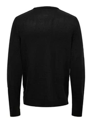 ONLY & SONS Strickpullover ONSXMAS REG 5 PLACEMENT CREW KNIT Schwarz