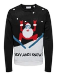 ONLY & SONS Strickpullover ONSXMAS REG 5 PLACEMENT CREW KNIT Schwarz