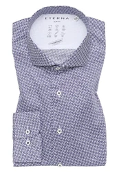 Eterna Langarmhemd SLIM FIT Performance Hemd Lila/Dunkelblau/Grau/Fliederfarben