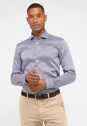 Eterna Langarmhemd SLIM FIT Performance Hemd Lila/Dunkelblau/Grau/Fliederfarben