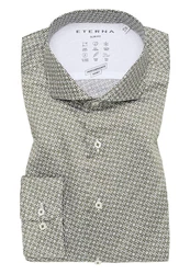 Eterna Langarmhemd SLIM FIT Performance Hemd Grau/Dunkelgrau/Silber