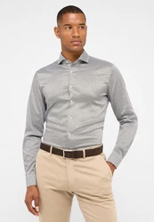 Eterna Langarmhemd SLIM FIT Performance Hemd Grau/Dunkelgrau/Silber