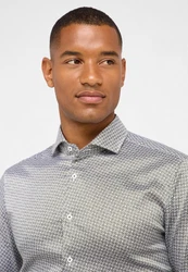Eterna Langarmhemd SLIM FIT Performance Hemd Grau/Dunkelgrau/Silber