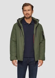 Allwetterjacke Wasserabweisende Twill-Jacke mit Kapuze und Zip-Details Blende
