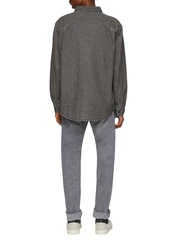 QS Langarmhemd Regular Fit Grau/Dunkelgrau/Hellgrau/Braun
