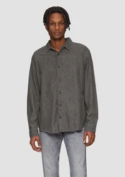 QS Langarmhemd Regular Fit Grau/Dunkelgrau/Hellgrau/Braun