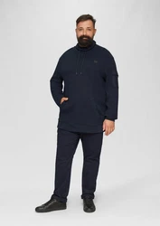 s.Oliver Sweatshirt mit Kängurutasche und Stehkragen Logo Dunkelblau/Blau/Hellblau