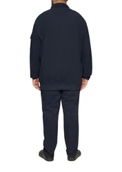 s.Oliver Sweatshirt mit Kängurutasche und Stehkragen Logo Dunkelblau/Blau/Hellblau