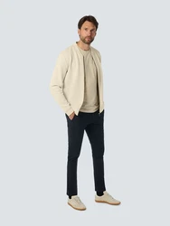 NO EXCESS Sweater mit Bomberkragen Beige/Khaki/Braun