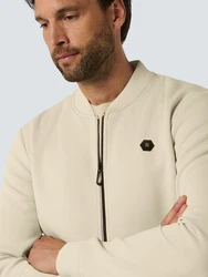 NO EXCESS Sweater mit Bomberkragen Beige/Khaki/Braun