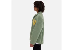 COFI Casuals Winterjacke Oversize Jacke Teddy Dunkelgrün/Grün/Neonfarben/Gelb