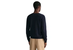 Gant Strickpullover Classic Cotton V-Neck blau
