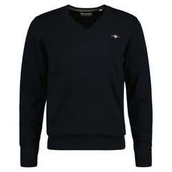 Gant Strickpullover Classic Cotton V-Neck blau